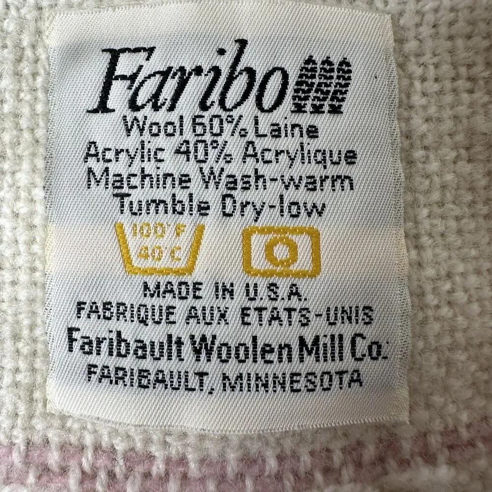 Vtg‎ Faribo Woolen Mill Throw Blanket 45x56